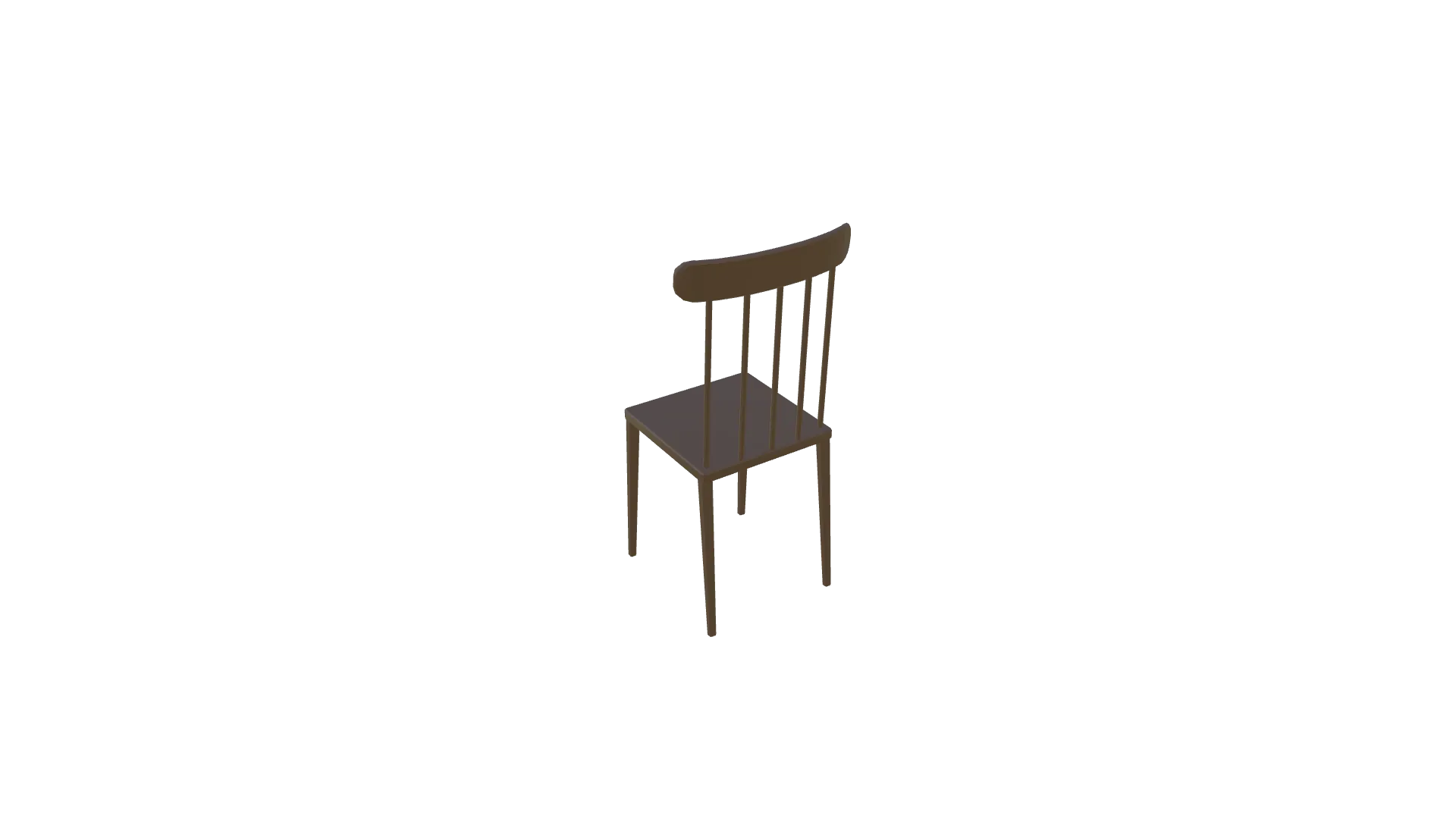 Dining Chair - Plain Black, Open Back