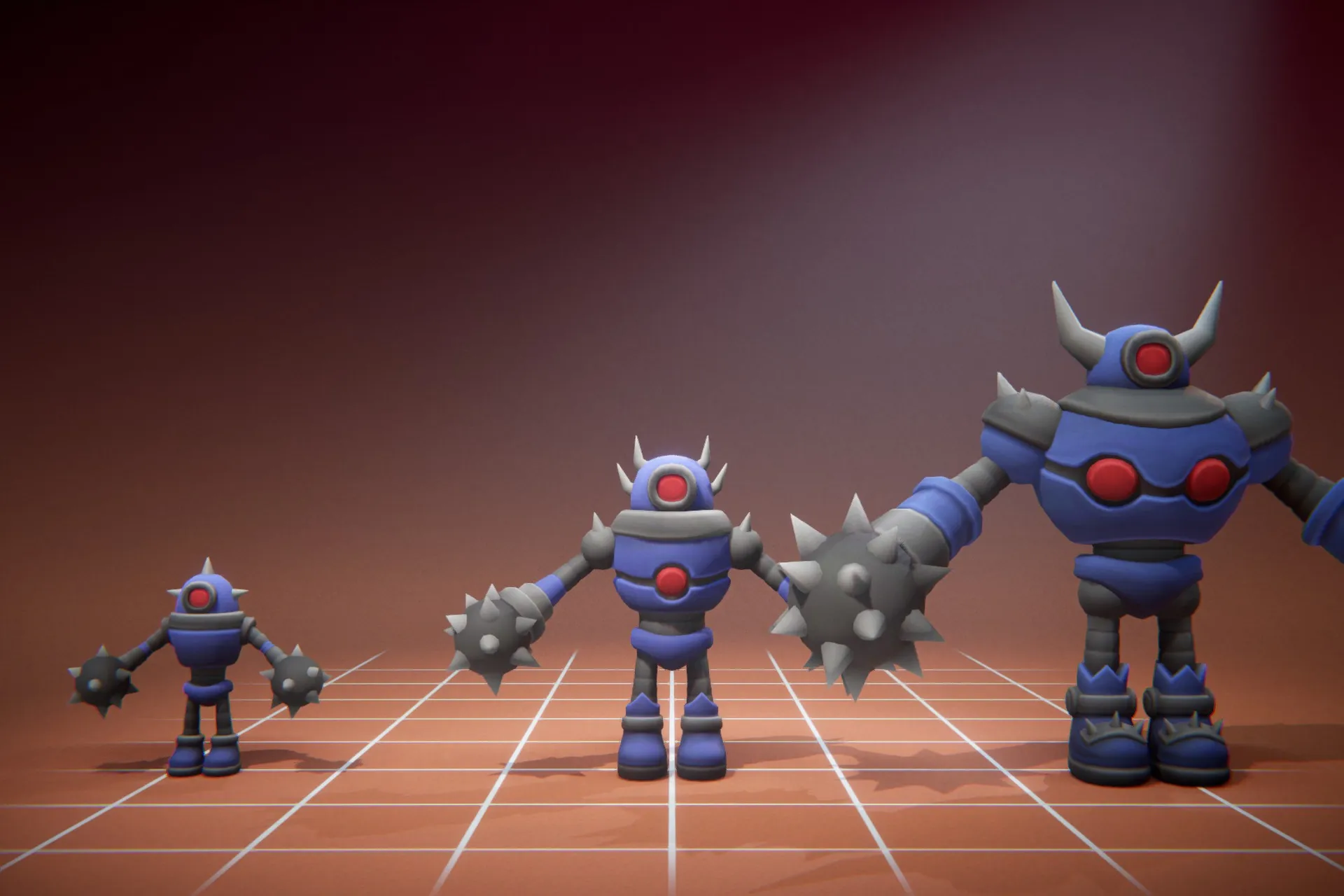 Spiky Robot Family - Character + Animations