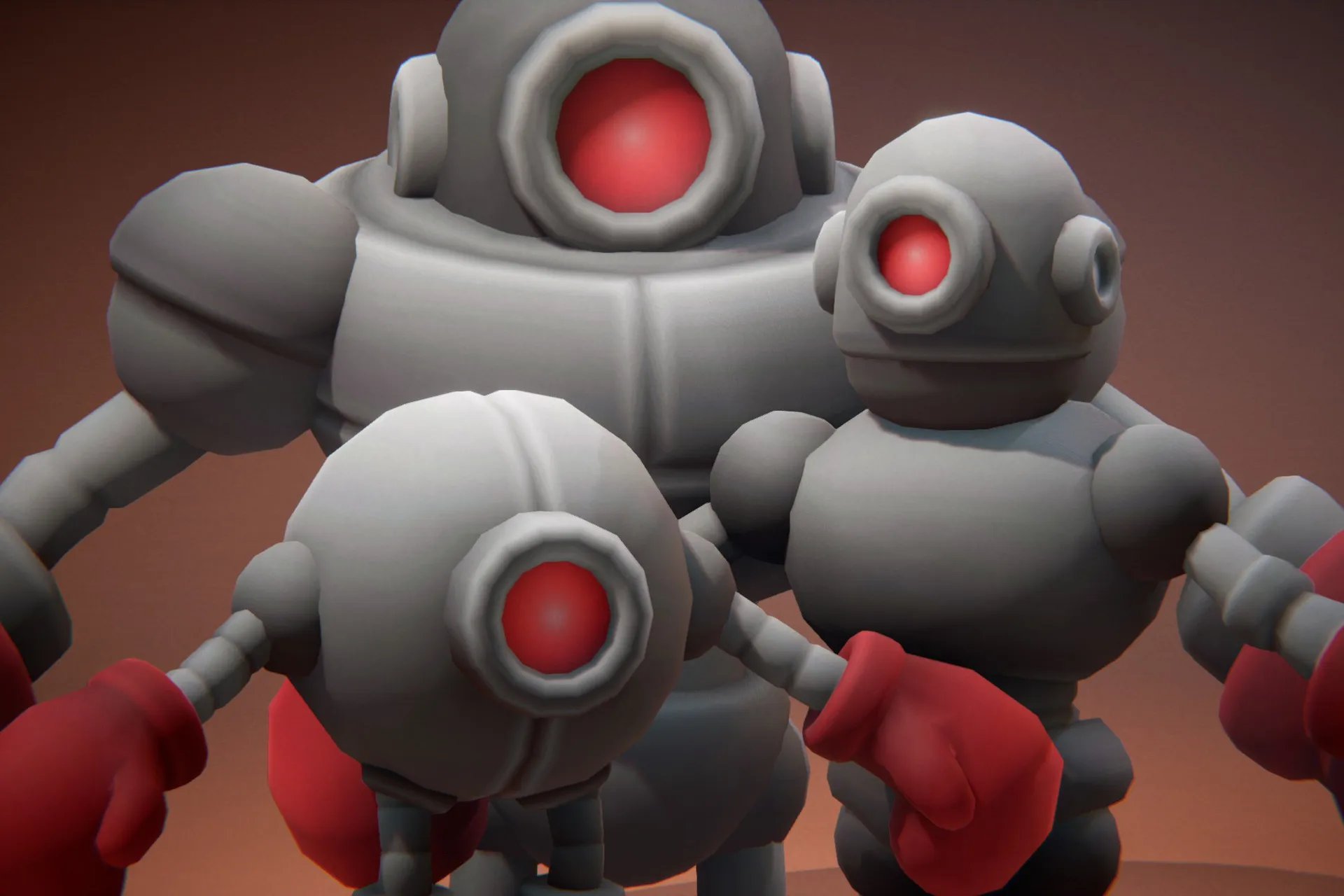 Boxing Robot Family - Character + Animations