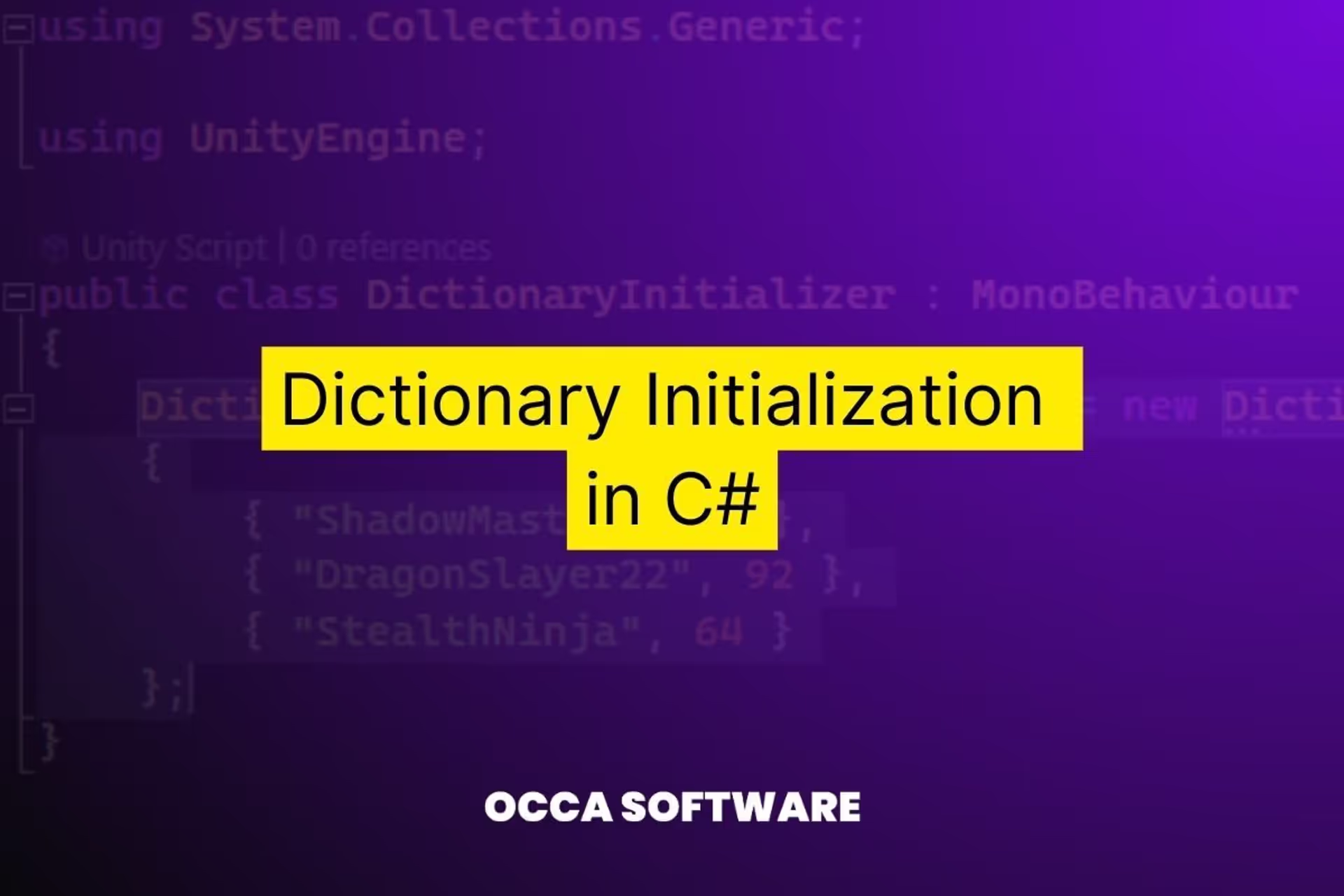 The cover for Dictionary Initialization C#