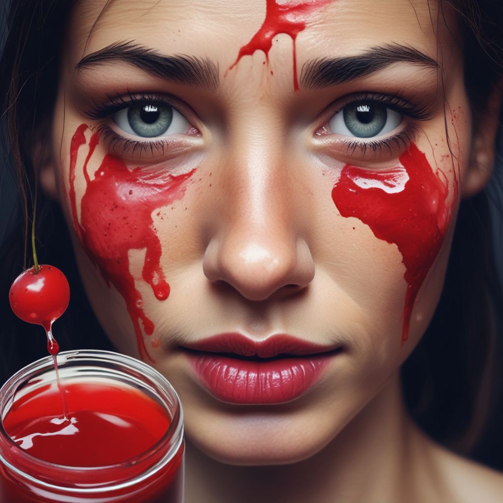 the girl with the face stained in jam